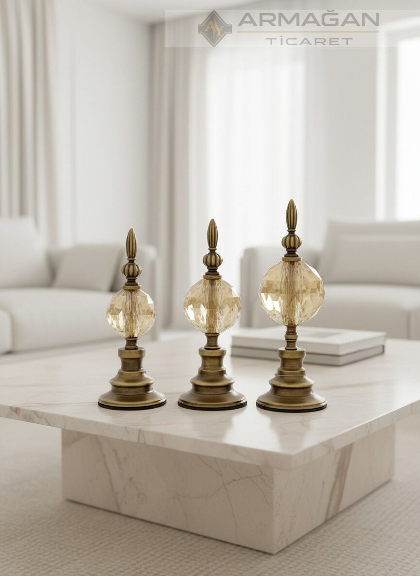 3'LÜ ALEM DEKOR Amber-Eskitme