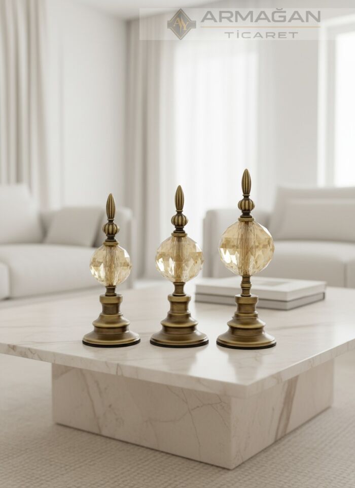 3'LÜ ALEM DEKOR Amber-Eskitme