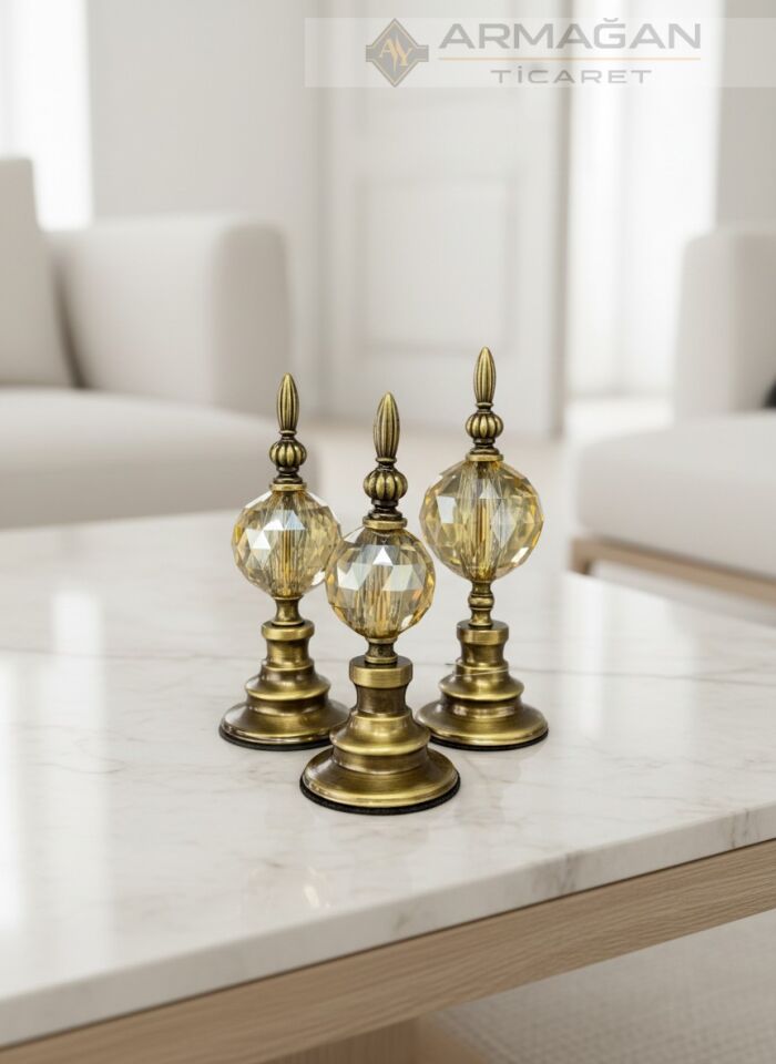 3'LÜ ALEM DEKOR Amber-Eskitme