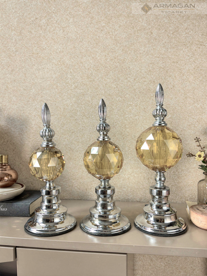 3'LÜ ALEM DEKOR Amber-Gümüş