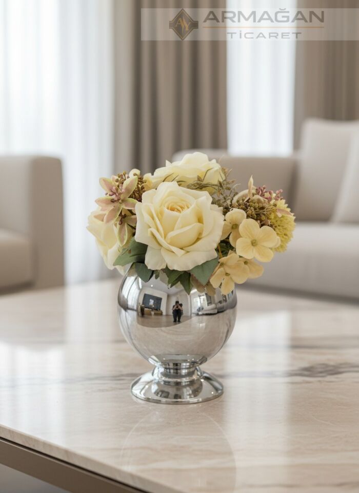 ARAJMAN, ALEM DEKOR VE ZİNCİR TEPSİ SETİ Gümüş-Lacivert