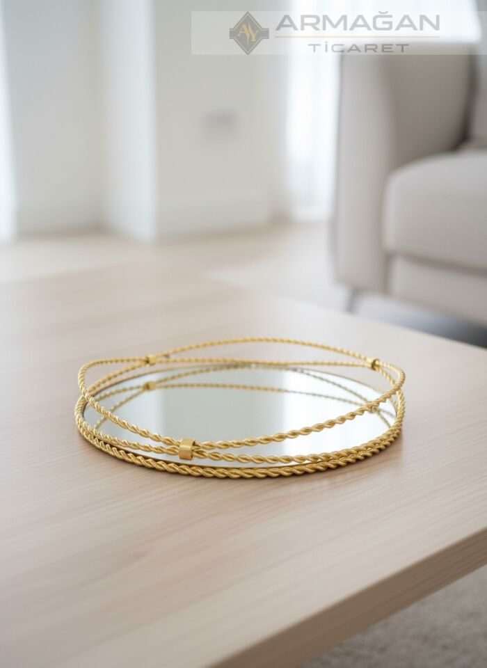 ARAJMAN, ALEM DEKOR VE GÖZDE TEPSİ SETİ Amber-Gold