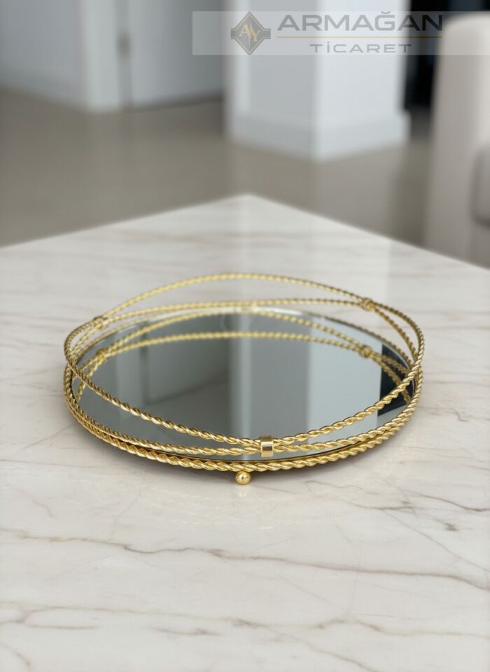 ARAJMAN, ALEM DEKOR VE GÖZDE TEPSİ SETİ Amber-Gold