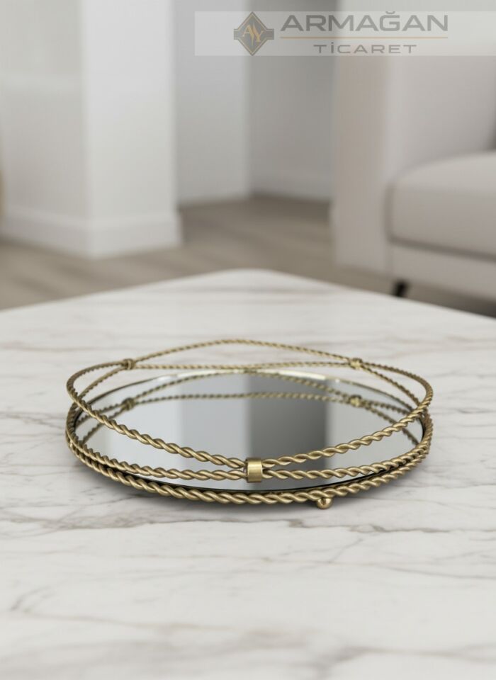 ARAJMAN, ALEM DEKOR VE GÖZDE TEPSİ SETİ Lacivert-Eskitme