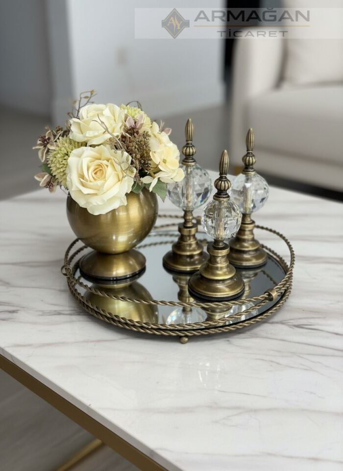 ARAJMAN, ALEM DEKOR VE GÖZDE TEPSİ SETİ Şeffaf-Eskitme