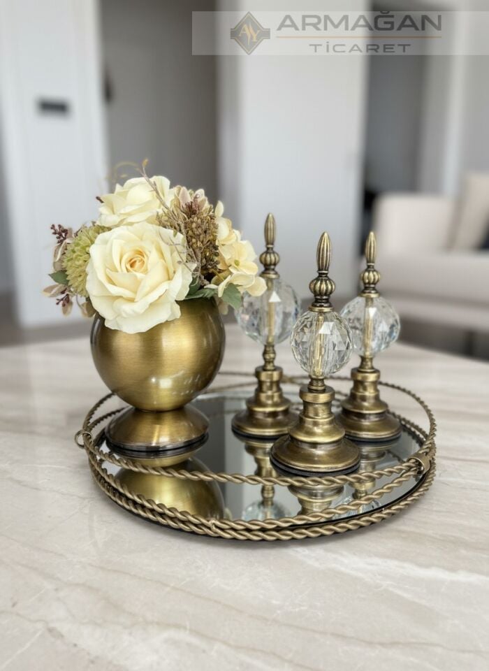 ARAJMAN, ALEM DEKOR VE GÖZDE TEPSİ SETİ Şeffaf-Eskitme