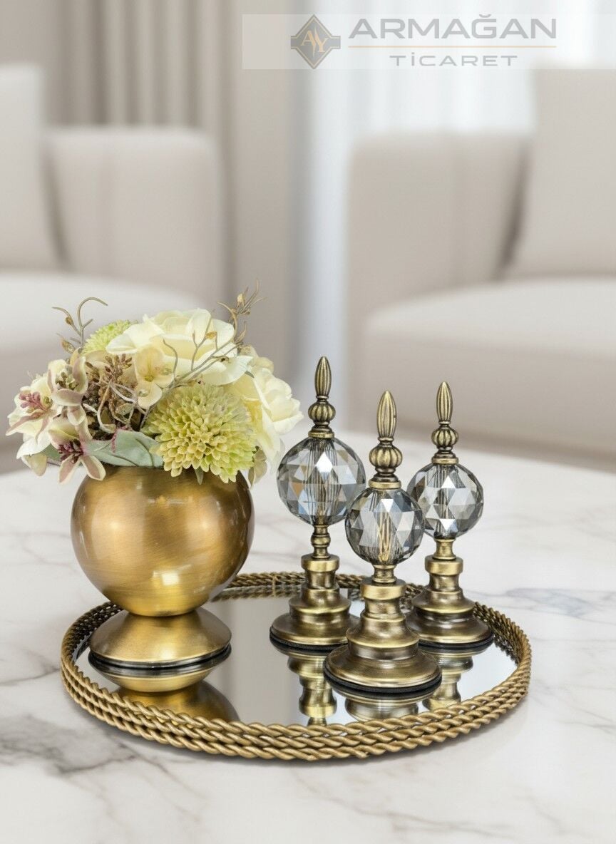 ARAJMAN, ALEM DEKOR VE TEPSİ SETİ Füme-Eskitme