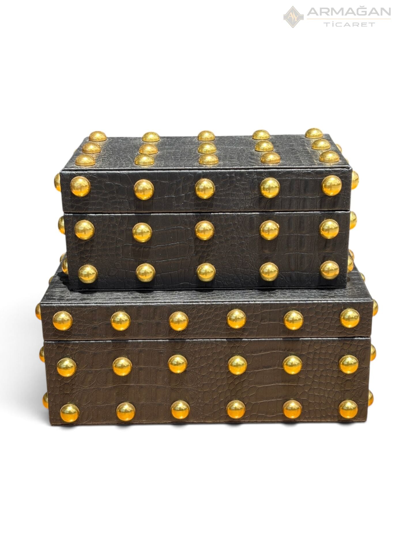 2Lİ DERİ KUTU PUANTİYE MODEL Siyah-Gold