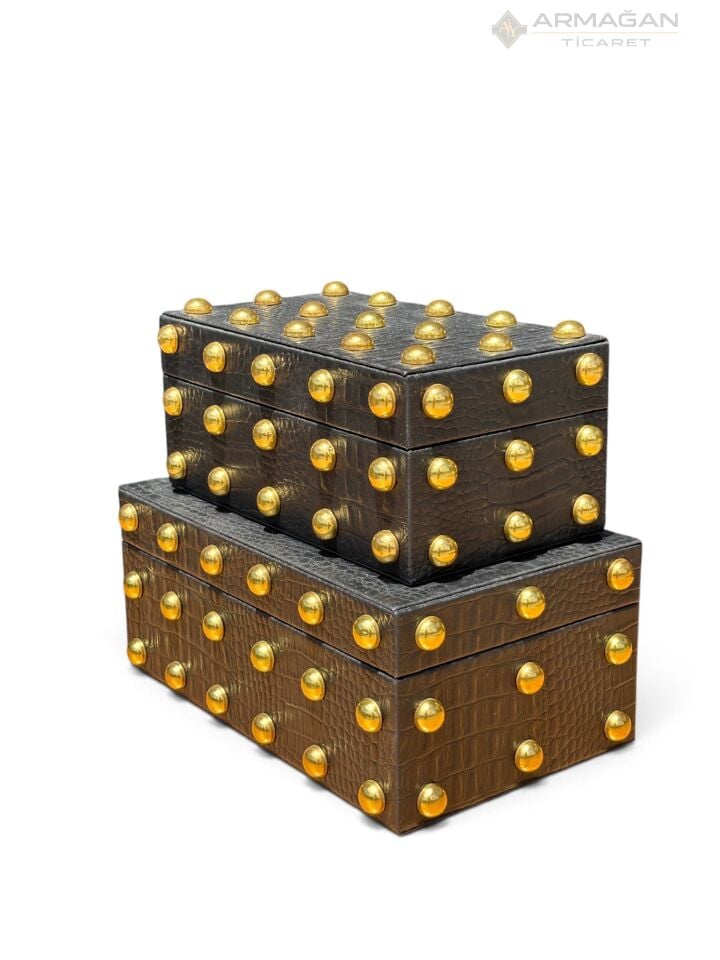 2Lİ DERİ KUTU PUANTİYE MODEL Siyah-Gold