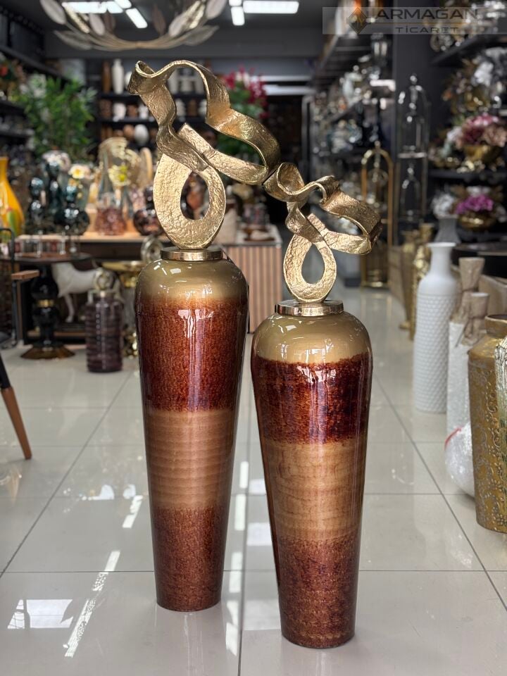 METAL BAŞLIKLI DEKOR VAZO