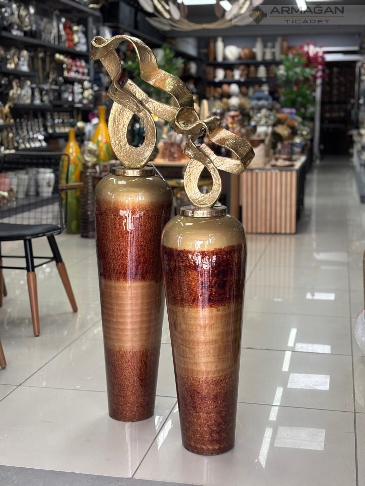 METAL BAŞLIKLI DEKOR VAZO