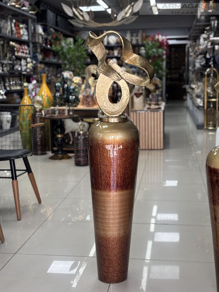 METAL BAŞLIKLI DEKOR VAZO Büyük