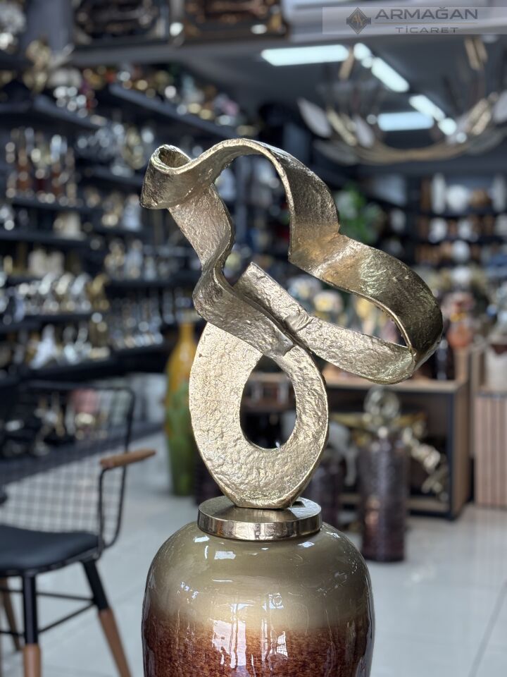 METAL BAŞLIKLI DEKOR VAZO Büyük